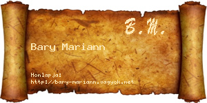 Bary Mariann névjegykártya