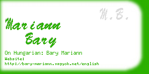 mariann bary business card